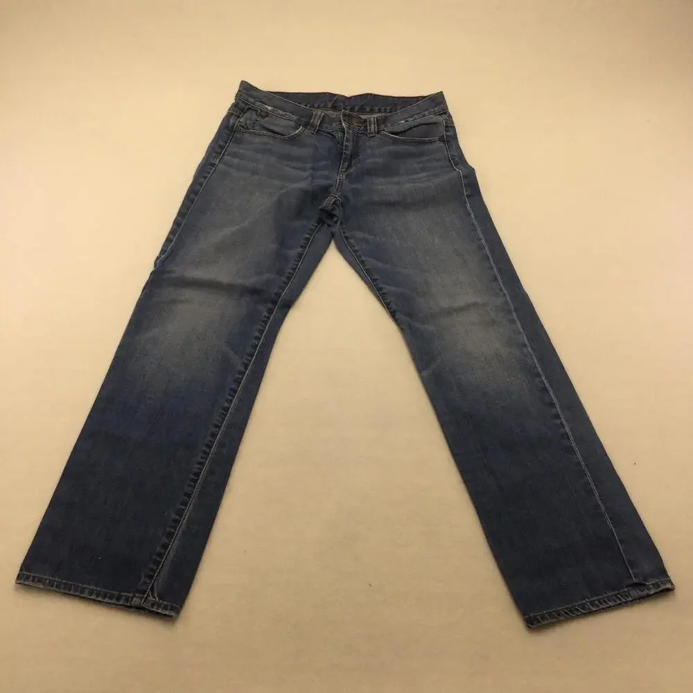 Talbots Jeans Womens 14 Blue Medium Wash Straight Leg Mid Rise Denim Classic Fit